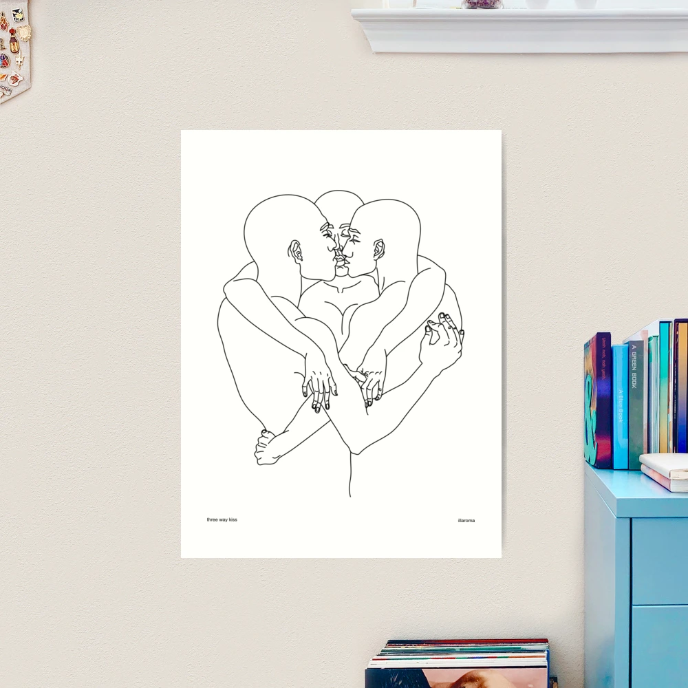 Three way kiss | Art Print