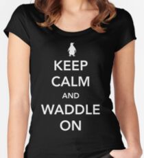 Penguin. Keep calm and waddle on Women's Fitted Scoop T-Shirt