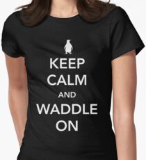 Penguin. Keep calm and waddle on Women's Fitted T-Shirt