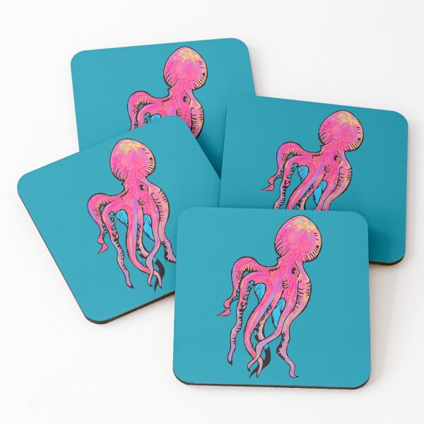 Item preview,  Pink and Teal Octopus Illustration designed and sold by LJWDesigns.