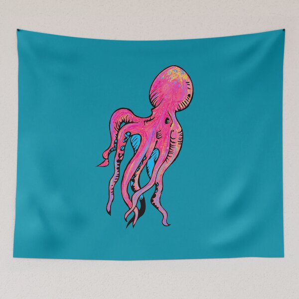 Item preview,  Pink and Teal Octopus Illustration designed and sold by LJWDesigns.