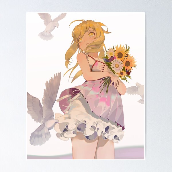  Wall Scroll Poster Fabric Painting For Anime Shigatsu wa Kimi  no Uso Kaori Miyazono & Kousei Arima 001 L: Posters & Prints