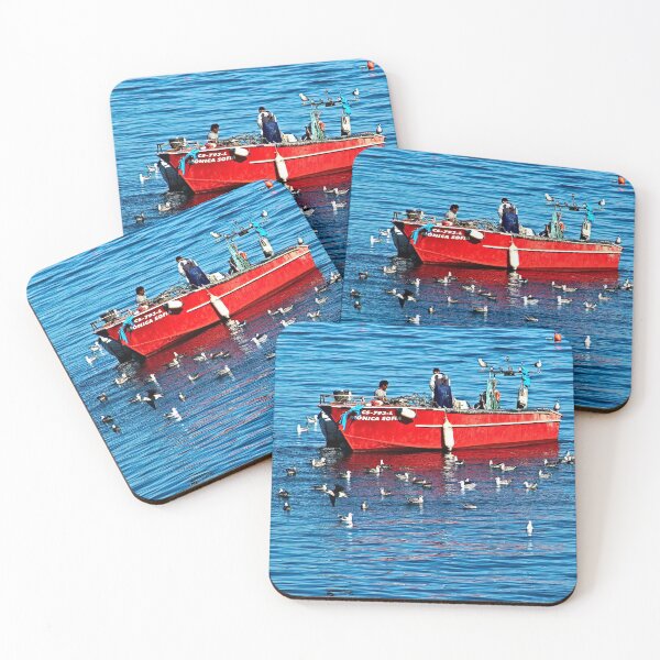 Item preview, Seagulls Fishing Red Boat Sea Seascape designed and sold by worldways.