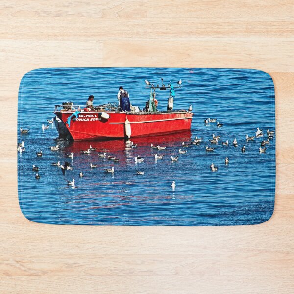 Item preview, Seagulls Fishing Red Boat Sea Seascape designed and sold by worldways.