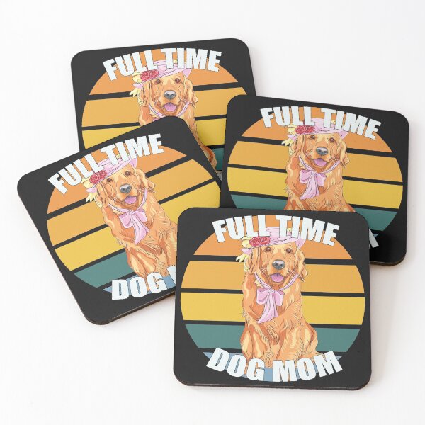 Item preview, Funny Cute Full Time Golden Retriever Dog Mom- Retro Vintage Sunset designed and sold by EvaWolf.