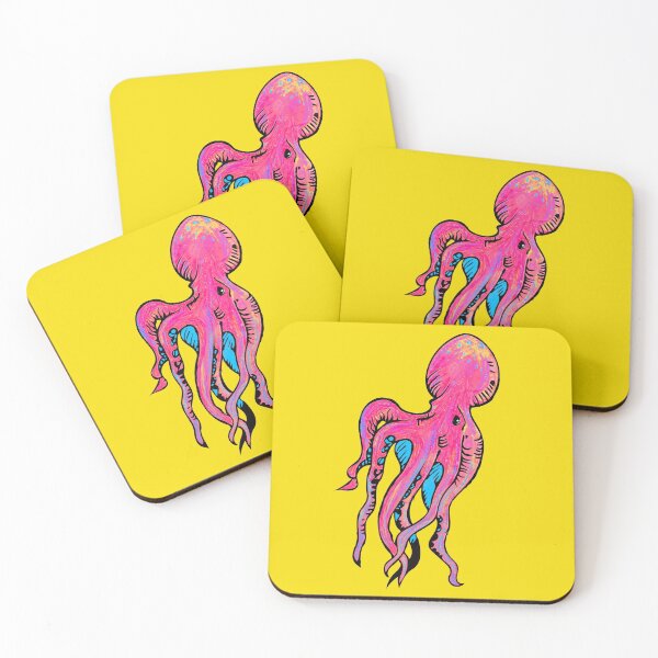 Item preview,  Pink and Yellow Octopus Illustration designed and sold by LJWDesigns.