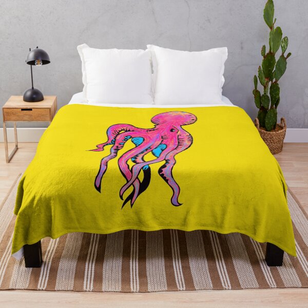 Item preview, Pink and Yellow Octopus Illustration designed and sold by LJWDesigns.