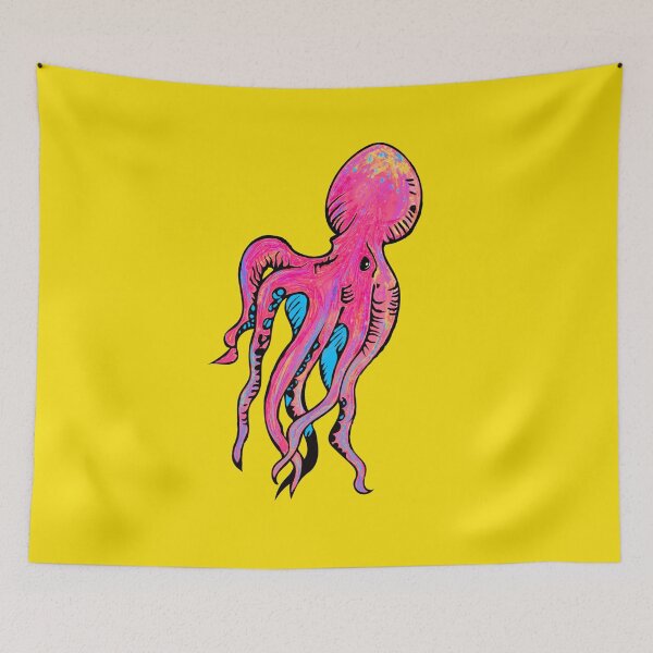 Item preview,  Pink and Yellow Octopus Illustration designed and sold by LJWDesigns.