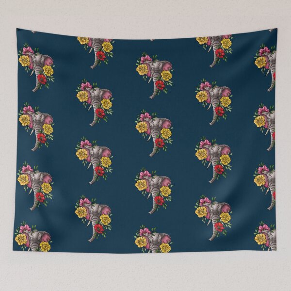 Item preview, Elephant and floral designs  designed and sold by Karina Negron.