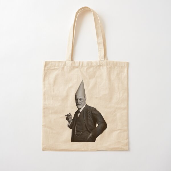 Sigmund Freud Dunce Cap i Cotton Tote Bag