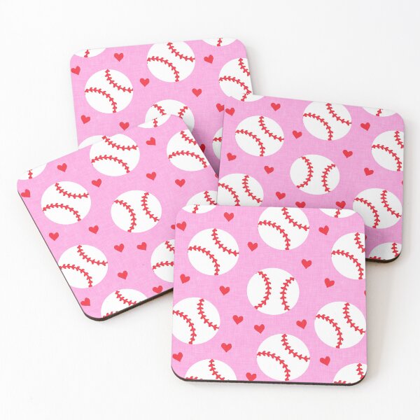 Item preview, baseballs and hearts - pink designed and sold by littlearrow.
