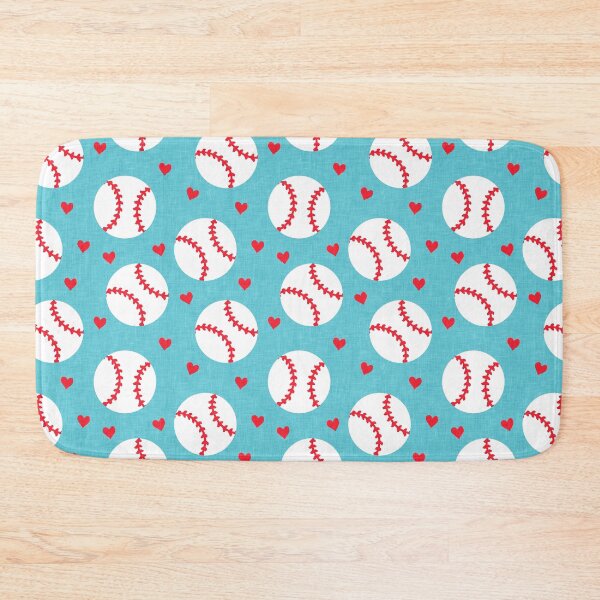 Item preview, baseballs and hearts - blue designed and sold by littlearrow.