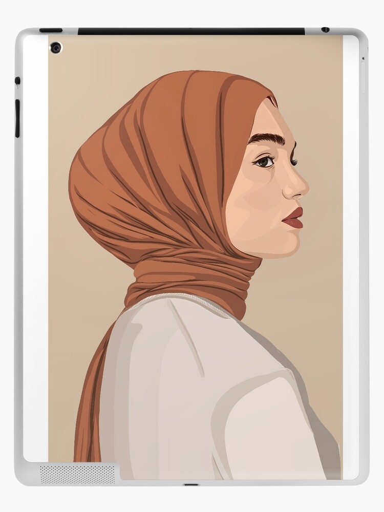 Beautiful Girl in Hijab Cartoon iPad Case & Skin for Sale by