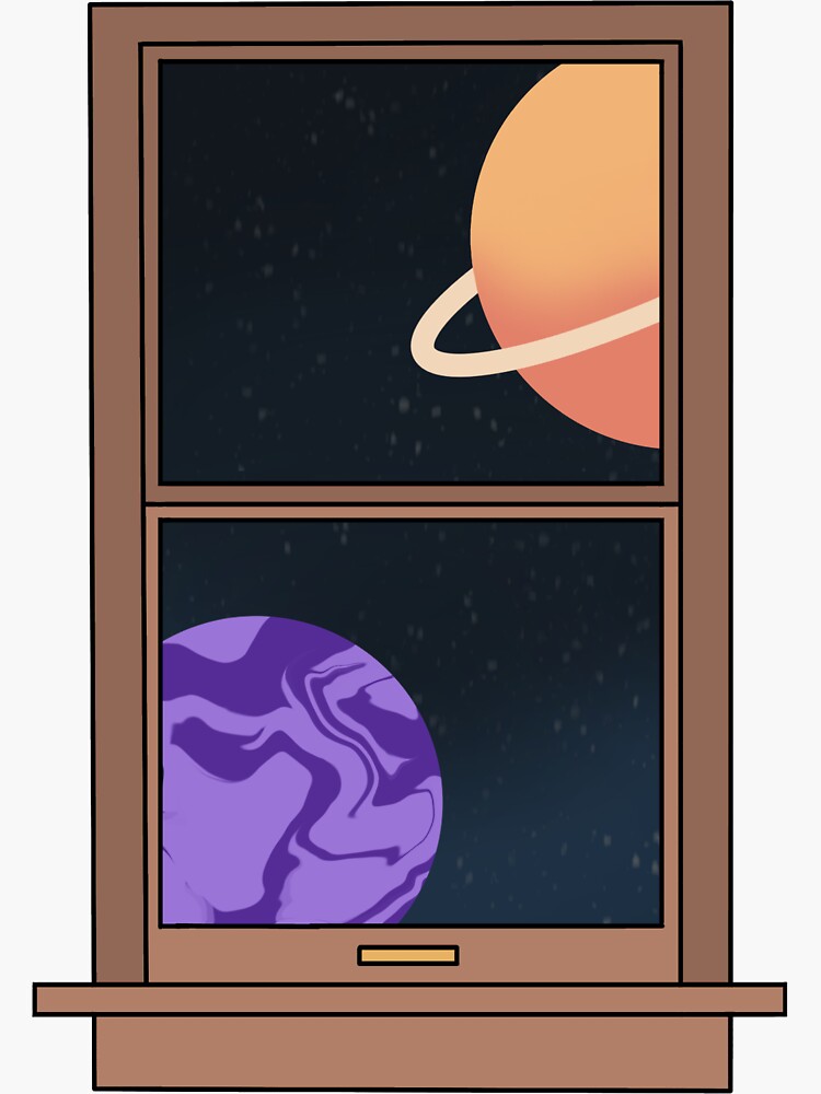 Thumbnail 3 of 3, Sticker, Window to Space designed and sold by riley17.