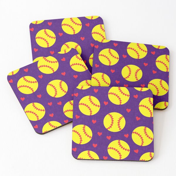 Item preview, softballs and hearts - purple designed and sold by littlearrow.