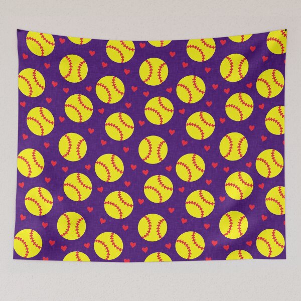 Item preview, softballs and hearts - purple designed and sold by littlearrow.