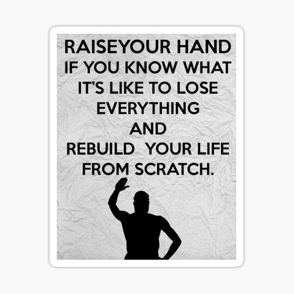 "REBUILDING MY LIFE FROM SCRATCH" Sticker by CCCREW Redbubble