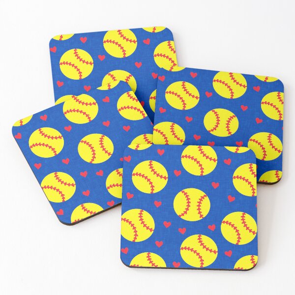 Item preview, softballs and hearts - blue designed and sold by littlearrow.