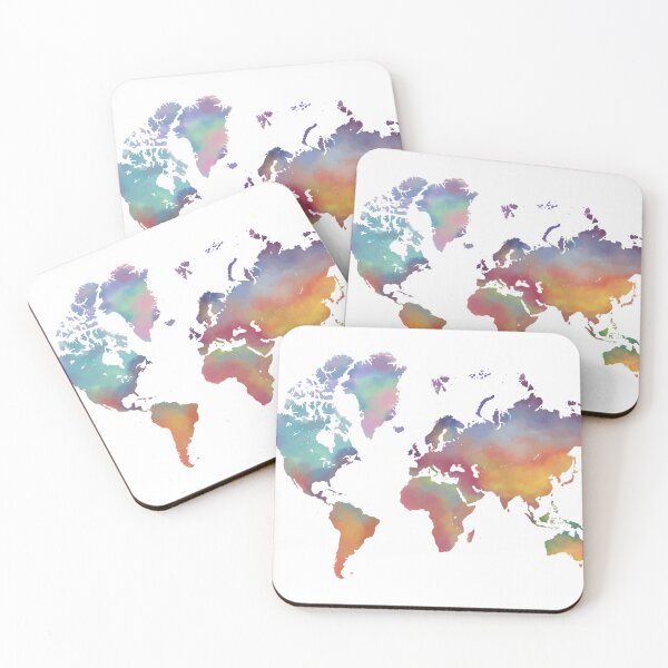 Item preview, Colorful Gradient World Map - Travel designed and sold by graphicsbymp.