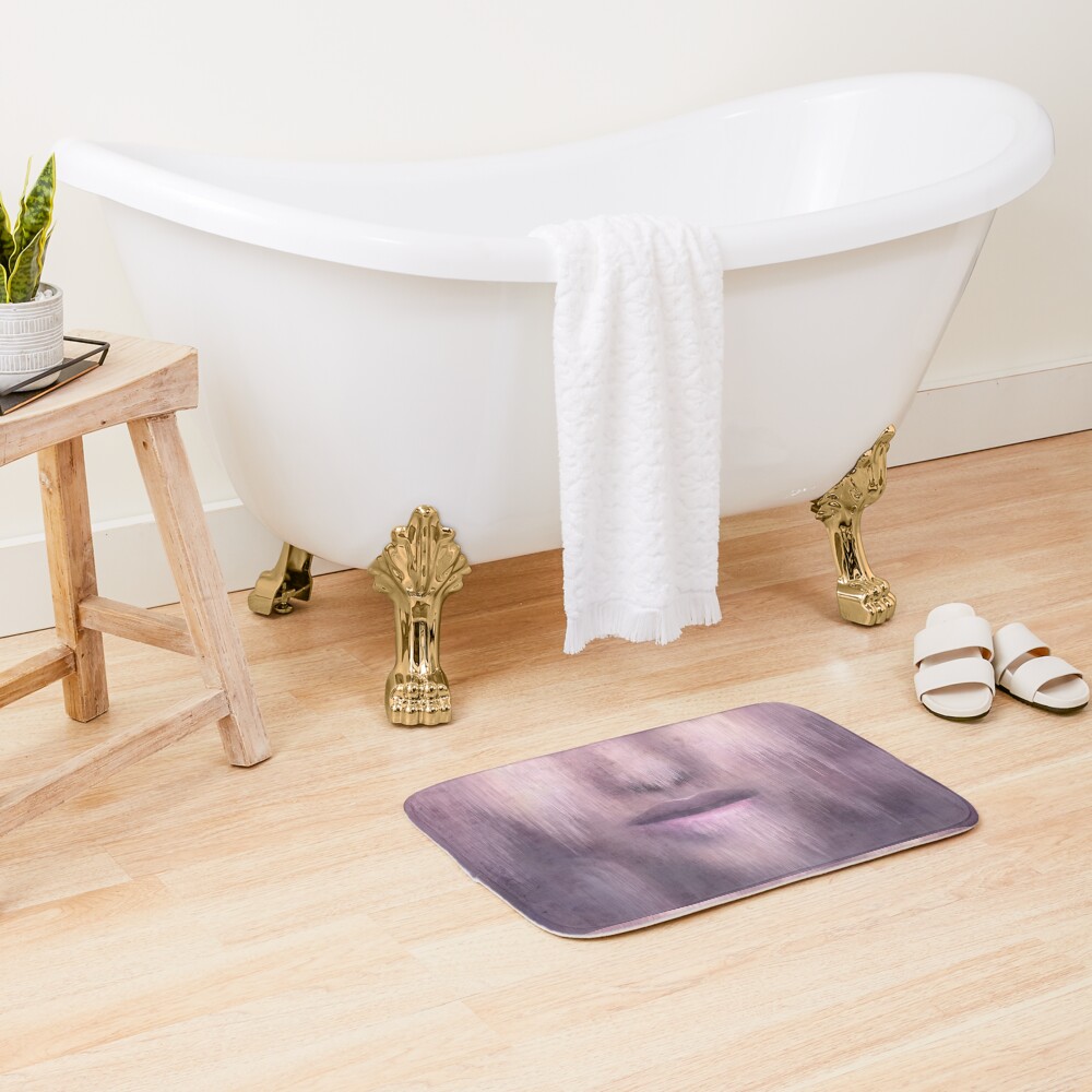 “Succumb” (tears, sadness, giving up) painting - “Smile” Fine Art series Bath Mat