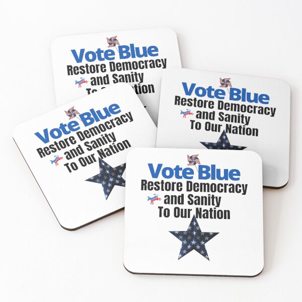 Artikelvorschau, Vote Blue Restore Democracy entworfen und verkauft von EarthArtDesigns.