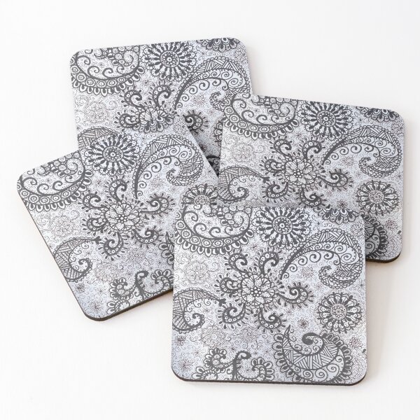 Item preview, Black and White Floral Paisley Doodle #1 designed and sold by GalatiansSixTen.