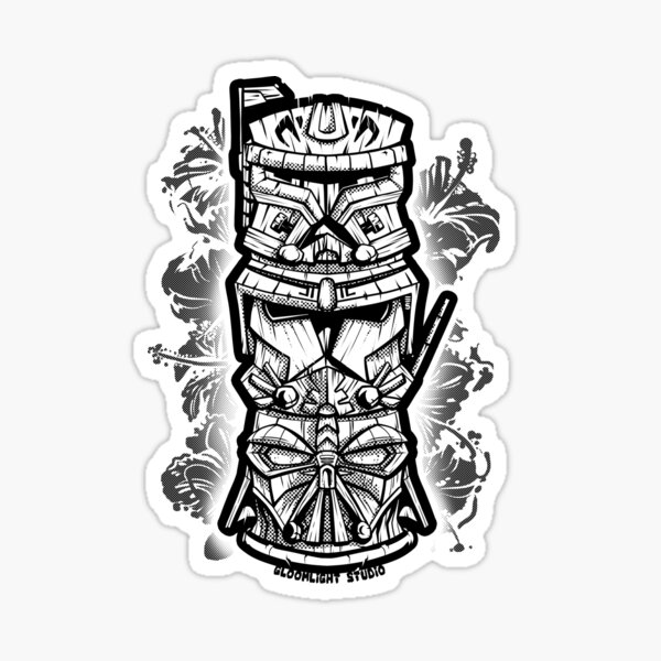 Vista previa del artículo con la obra «Clon Tiki», diseñado y vendido por Gloomlight.