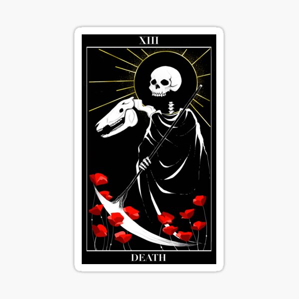 13 DEATH Tarot Card Stickers, Grim Reaper Stickers [SALE]