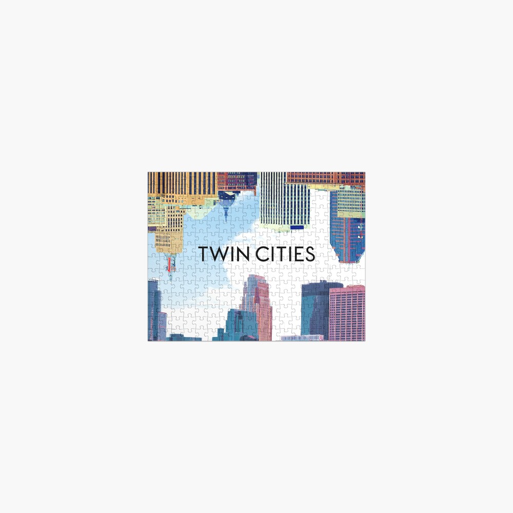 Twin Cities Minneapolis and Saint Paul Minnesota Skyline Jigsaw Puzzle
