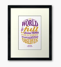 Sherlock Holmes novel quote – obvious things Framed Print