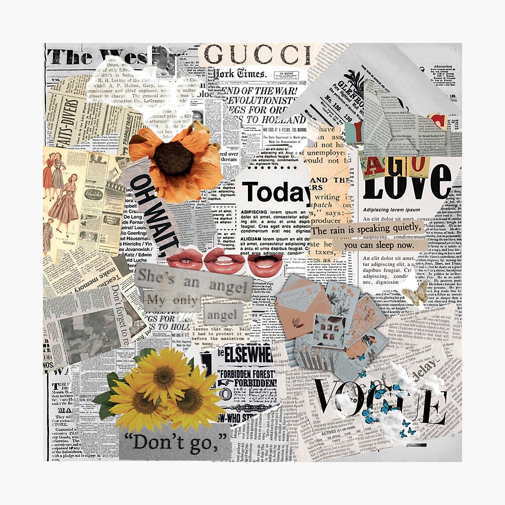 Vintage Newspaper Collage Poster For Sale By Reverie24 Redbubble