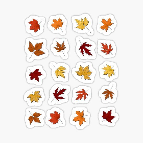 Maple Leaves - Warm Autumn/Fall Colours Sticker
