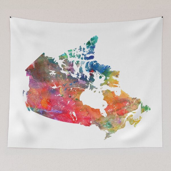 Item preview, Canada Map Watercolor by Zouzounio Art designed and sold by zouzounioart.