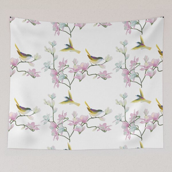 Aperçu de l'œuvre Oiseaux Cherry Blossom créée et vendue par Funny-Vintage.