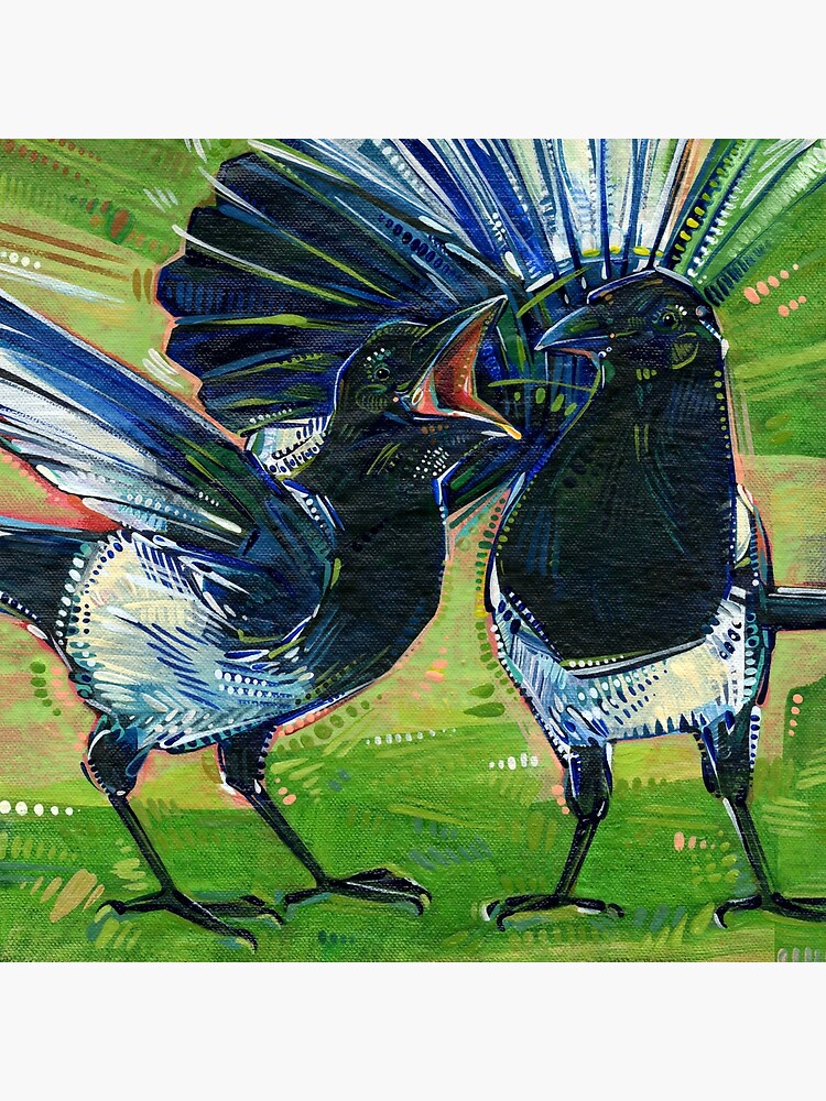 Black-billed Magpies Painting - 2020 by gwennpaints