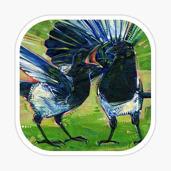 Black-billed Magpies Painting - 2020 Sticker