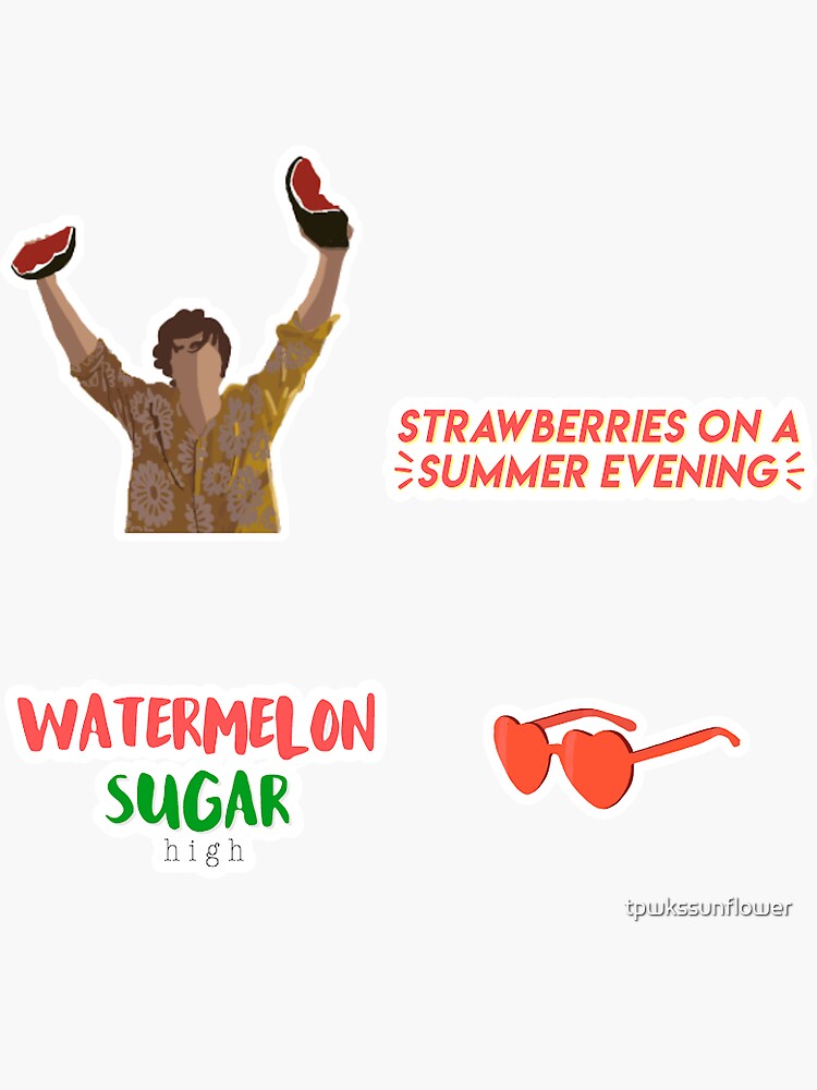 Watermelon Sugar Harry Styles Stickers Pack Sticker By Tpwkssunflower Redbubble 0921