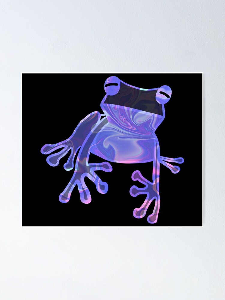 “Vivid Holographic Frog” Poster by Backspeic | Redbubble