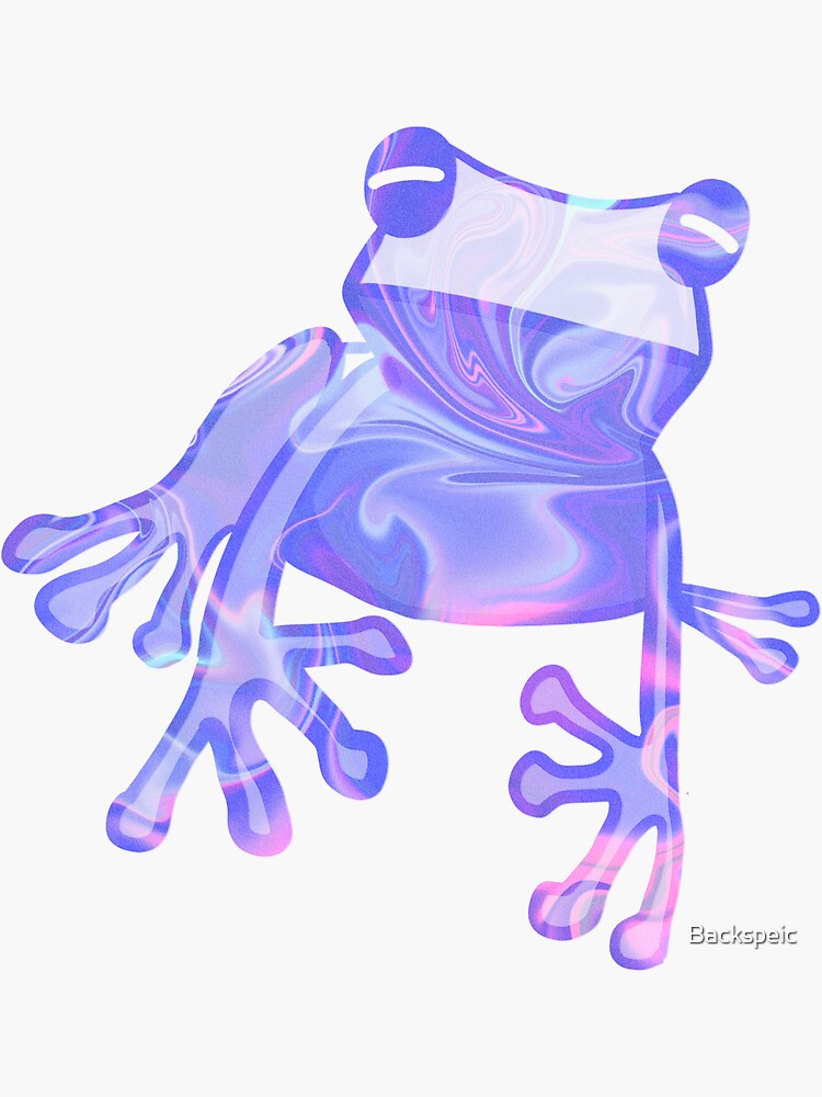 “Vivid Holographic Frog” Sticker by Backspeic | Redbubble