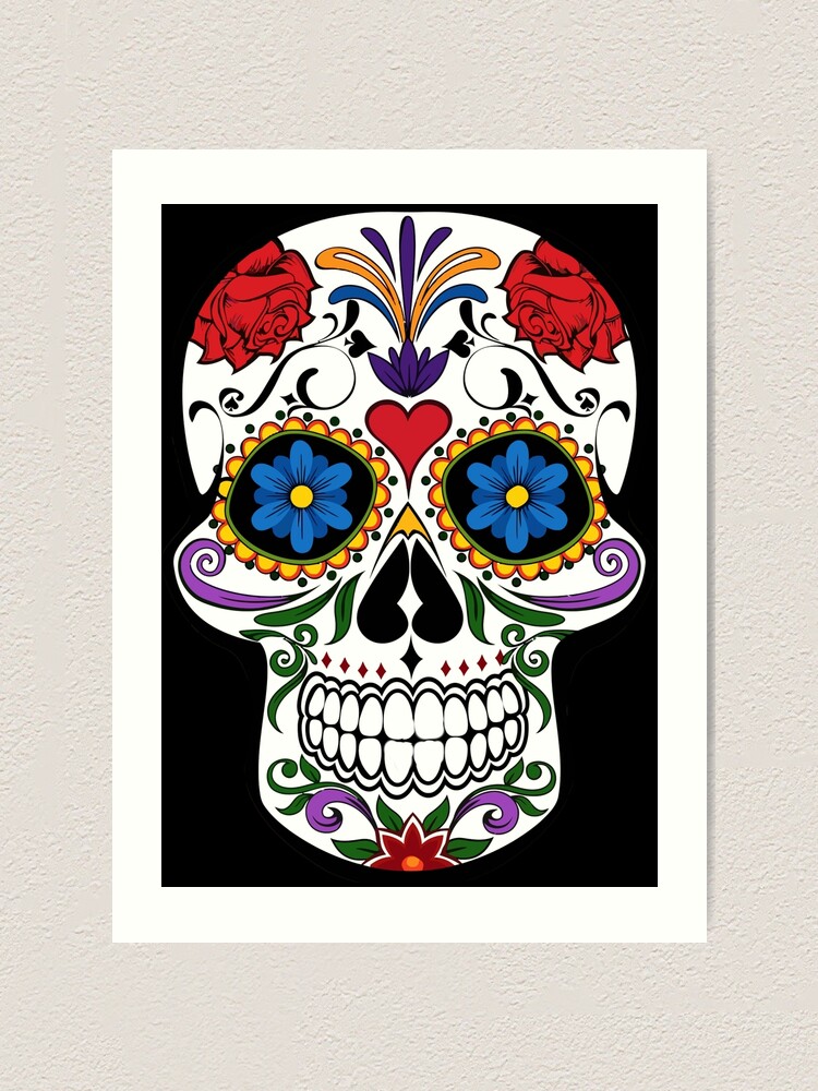 Floral Sugar Skull Art - Mexican Calavera | Dia De Los Muertos