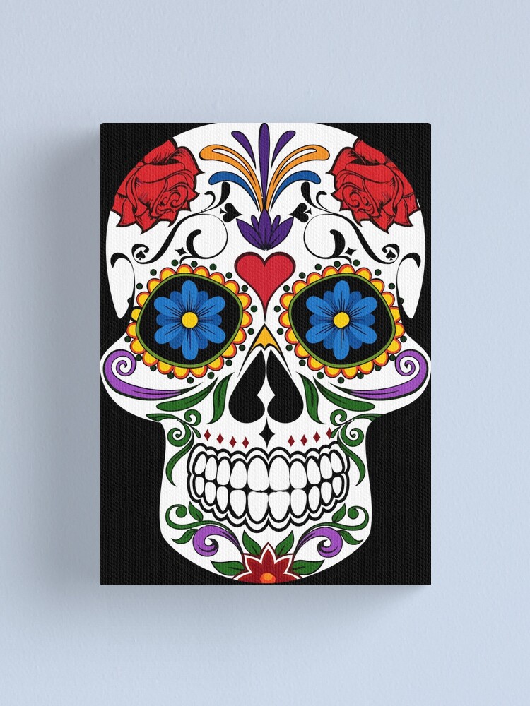 Mexican sugar skulls with floral pattern Vector Image