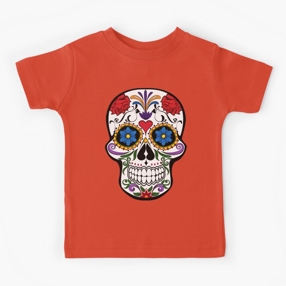  Floral Sugar Skull Day of The Dead Women's Long Sleeve T-Shirt  Calavera Muertos : Clothing, Shoes & Jewelry