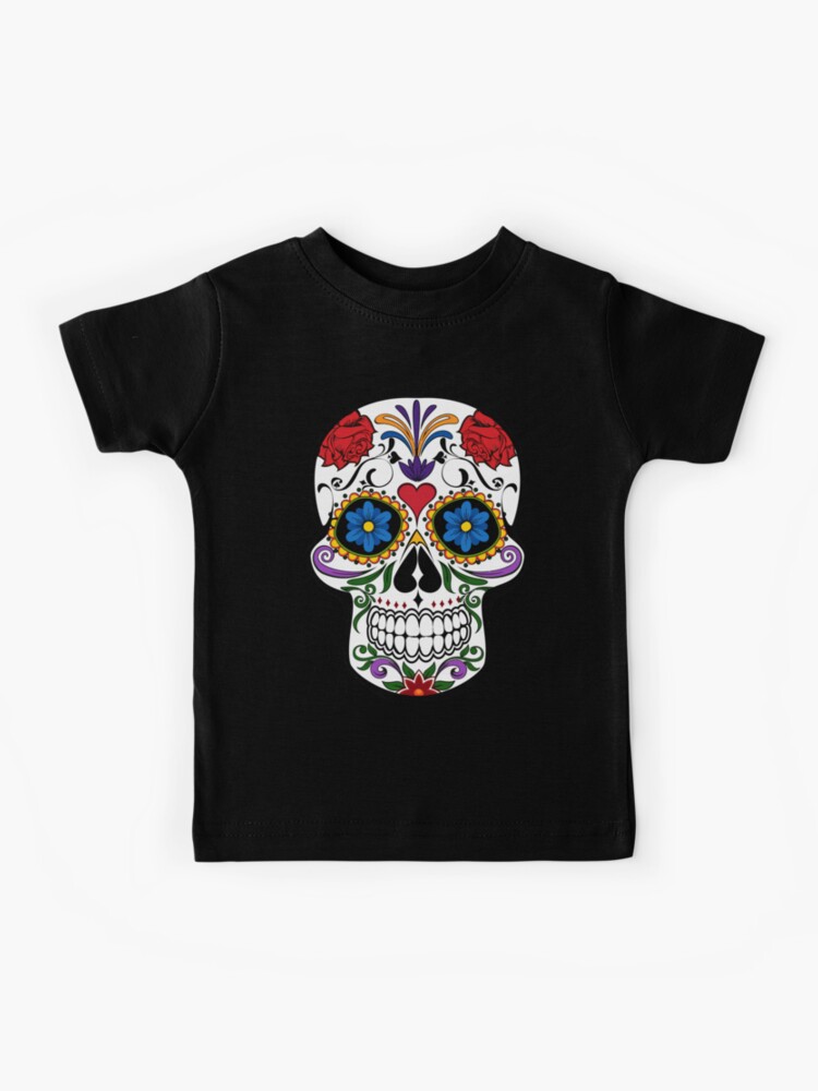  Floral Sugar Skull Day of The Dead Women's Long Sleeve T-Shirt  Calavera Muertos : Clothing, Shoes & Jewelry