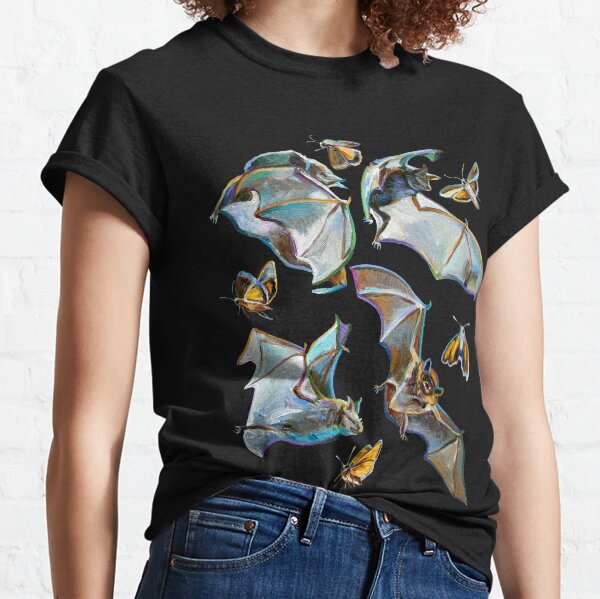 Psychedelic Flying Bats and Moths Classic T-Shirt