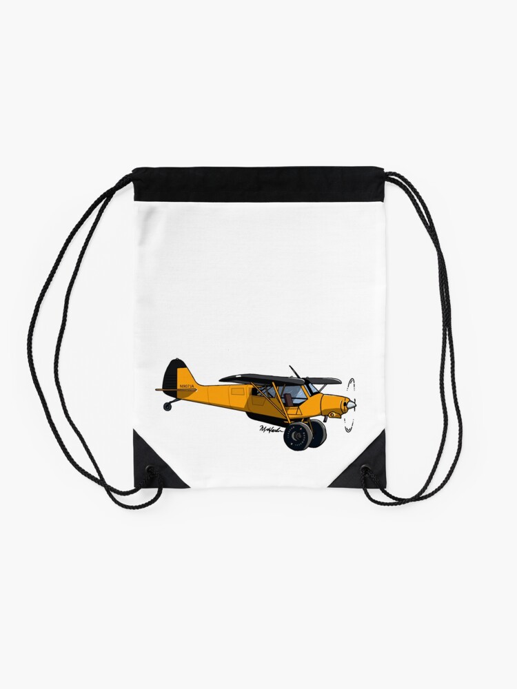 Alternate view of Yellow Experimental Super Cub Drawstring Bag