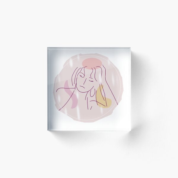 Thinking girl Acrylic Block