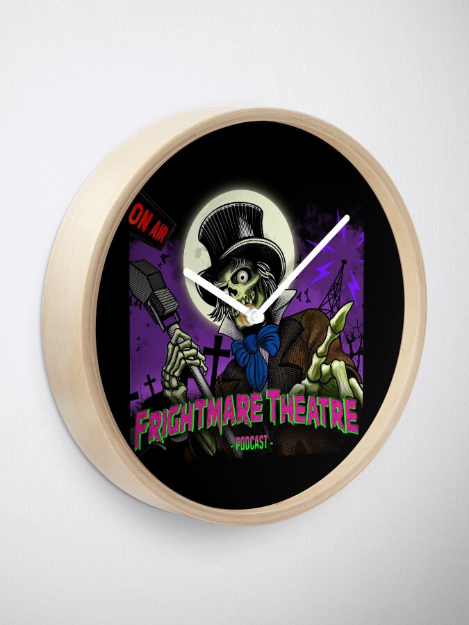 Thumbnail 2 of 4, Clock, FRIGHTMARE THEATRE PODCAST MAIN designed and sold by npshelton.