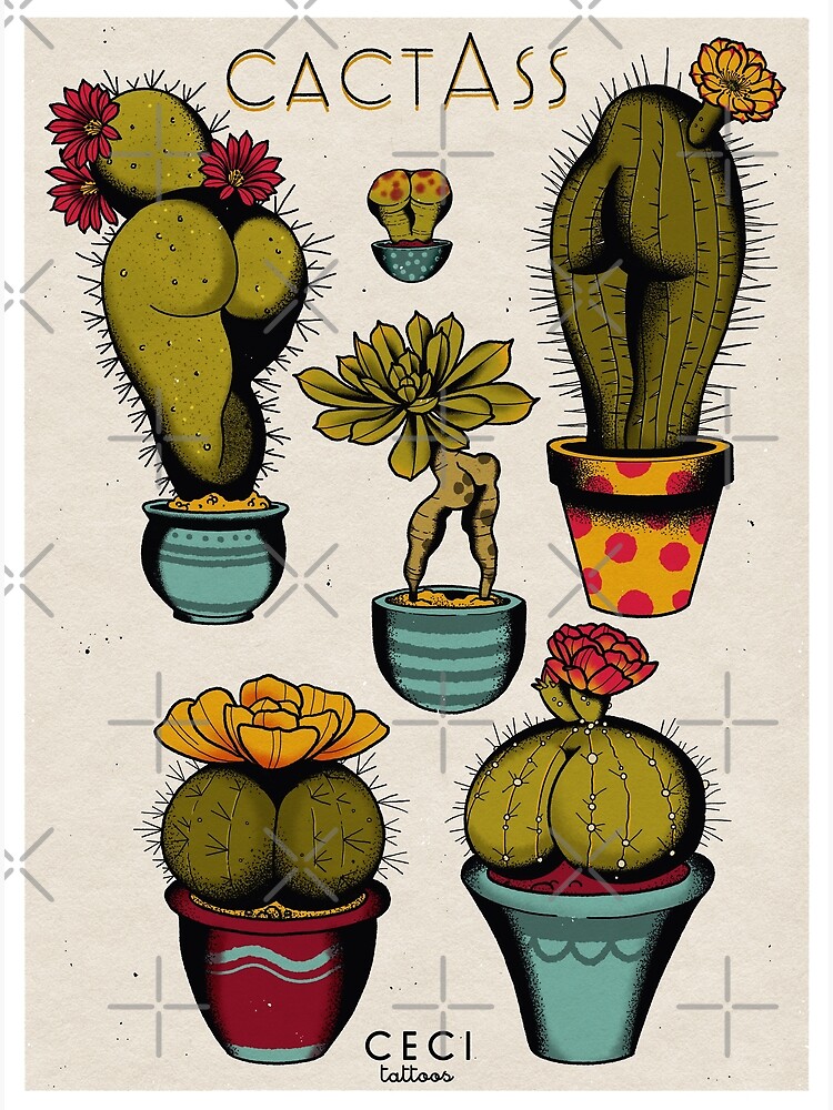 CactAss tattoo flash by ceciliagranata