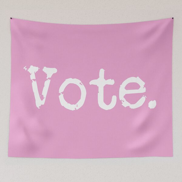 Item preview, Vote. White on Pink designed and sold by TeaRoseWriter.