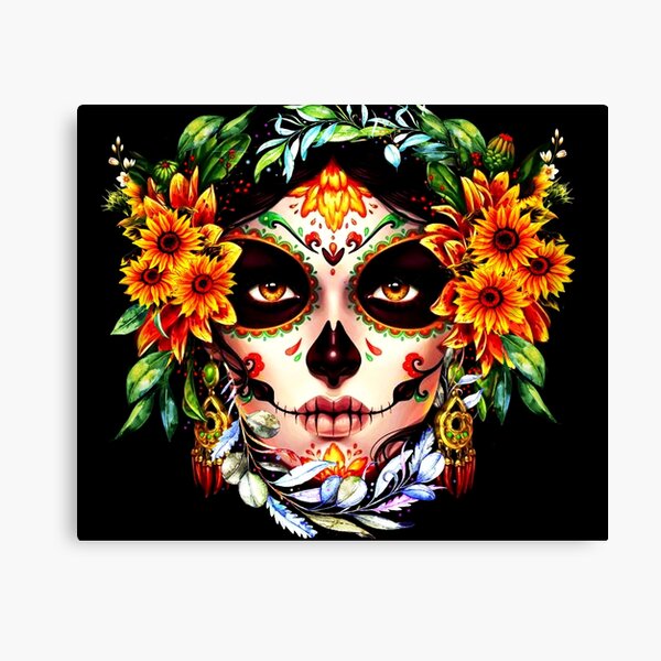 Catrina,mexican sugar skull girl Canvas Print